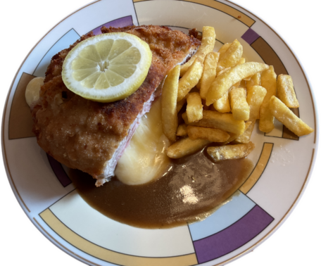 Plate with cordon bleu